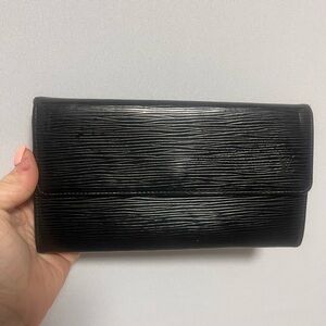 Louis Vuitton black epi vintage wallet